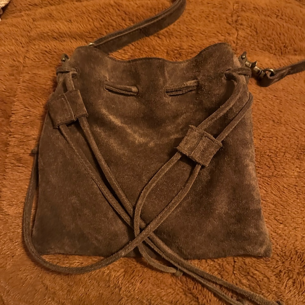 Dark grey suede FREE PEOPLE crossbody bag